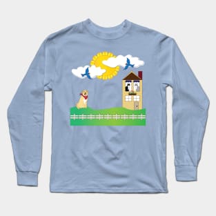 Graphic art, illustration,  "Home Sweet Home" Long Sleeve T-Shirt